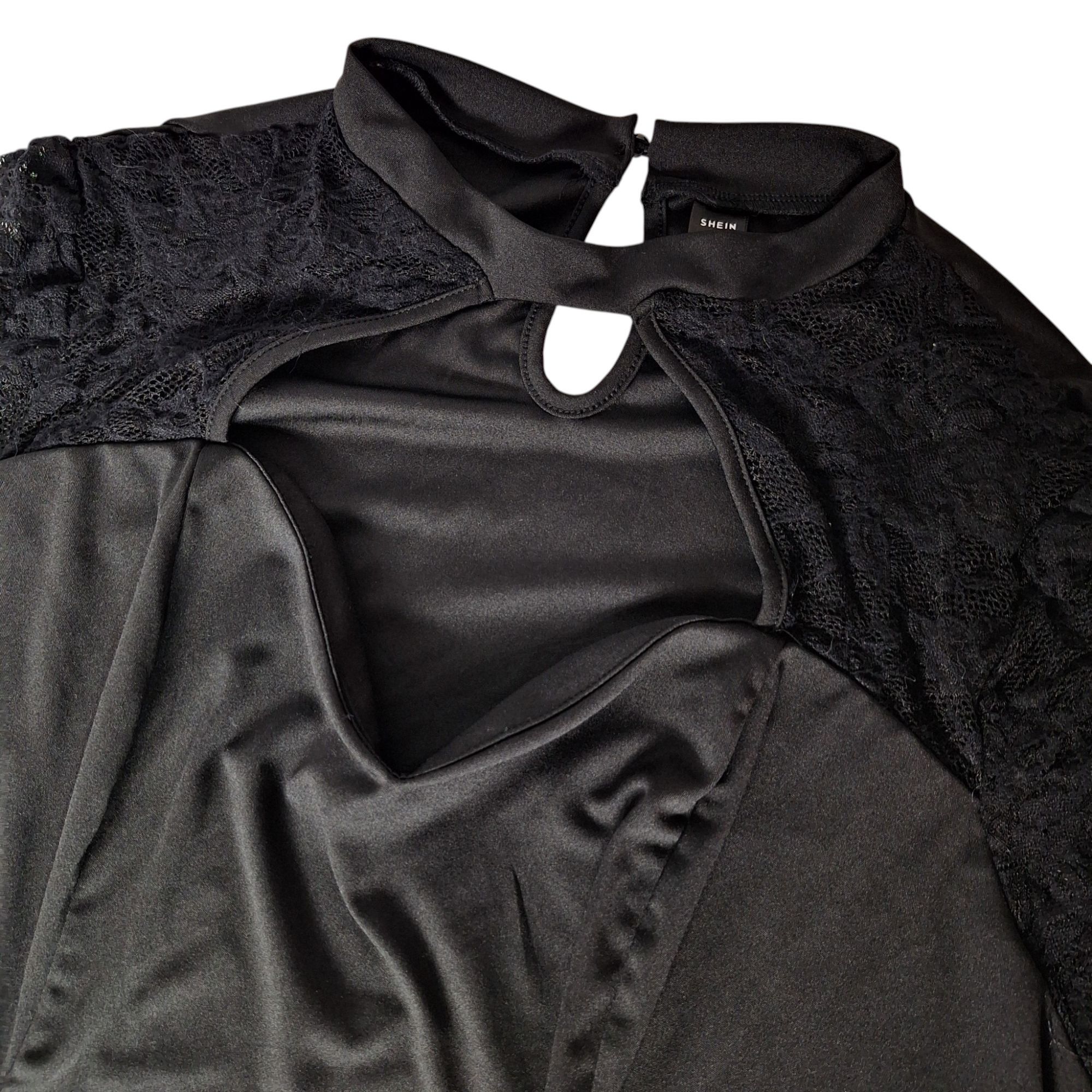 Shein SHEIN Curve Black Lace Cold Shoulder Cutout Top 4XL Goth Sex Size 4XL / US 24-26 - 1 Thumbnail