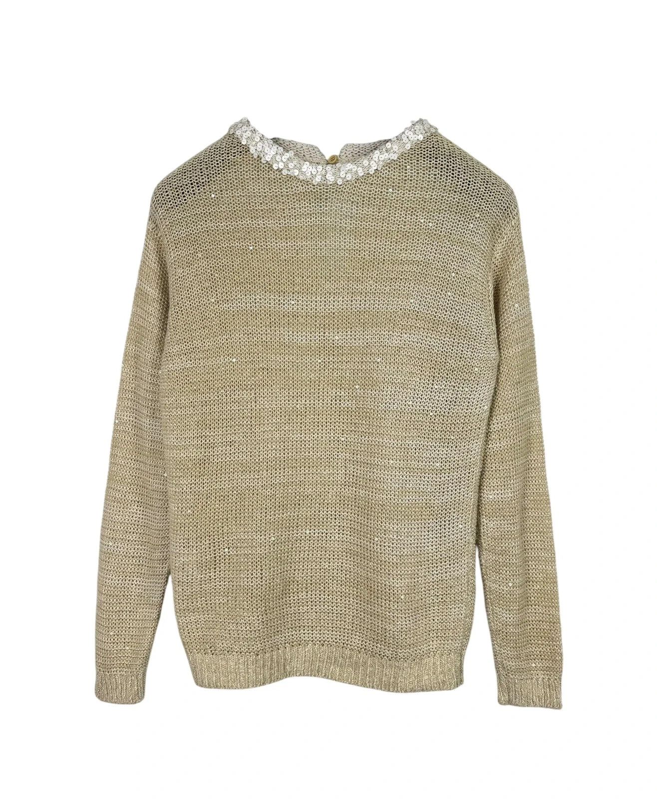 Brunello Cucinelli Brunello Cucinelli Sequined Sweater Hemp Linen size XS Size XS / US 0-2 / IT 36-38 - 11 Thumbnail