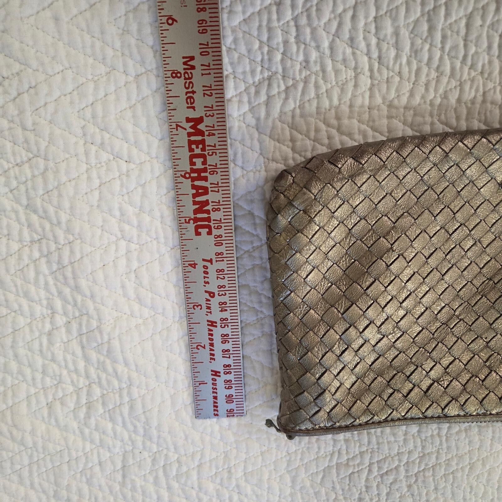 Other Elliott Lucca Pewter Woven Leather Clutch Pouch Bag Zip Top Size ONE SIZE - 5 Thumbnail