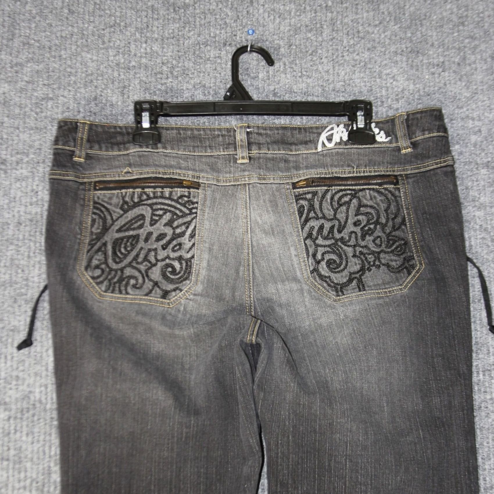 Akademiks Akademiks Jeans Mens 38 Black Denim Embroidered Pocket Y2K Streetwear Size US 38 / EU 54 - 4 Thumbnail