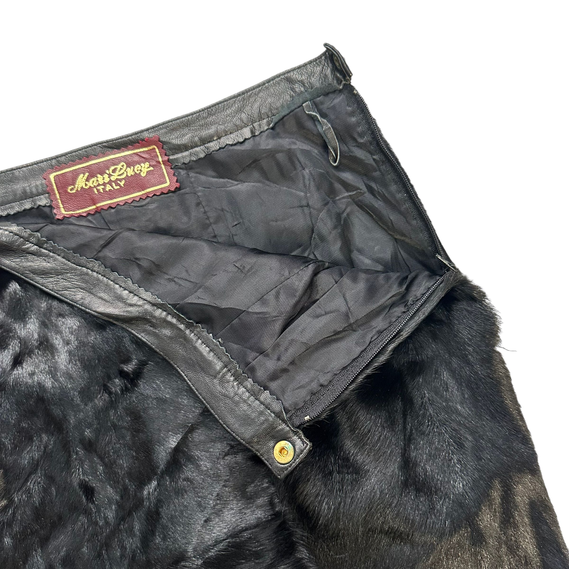 Leather VINTAGE FUR LEATHER SKIRTS #7727-167 Size 27" / US 4 / IT 40 - 3 Thumbnail