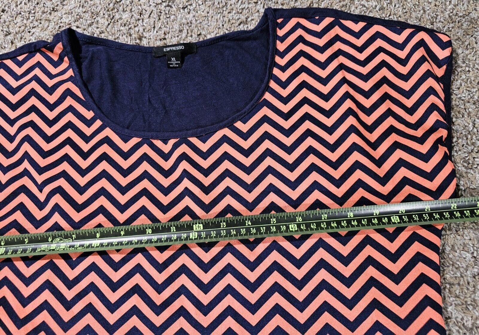 Designer Espresso Women's Top Size XL Orange Blue Striped Size XL / US 12-14 / IT 48-50 - 6 Thumbnail