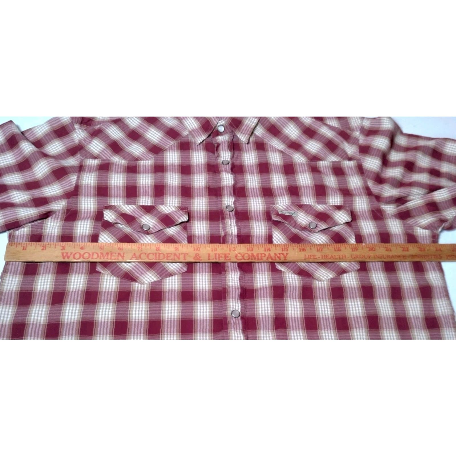 American Eagle Outfitters VINTAGE American Eagle Western Shirt L Men Red Plaid Pearl Snap Short Sleeve Cowboy Rodeo Western Wear Ranchwear—Spread Collar, Button-Up, Cotton Size US L / EU 52-54 / 3 - 5 Thumbnail
