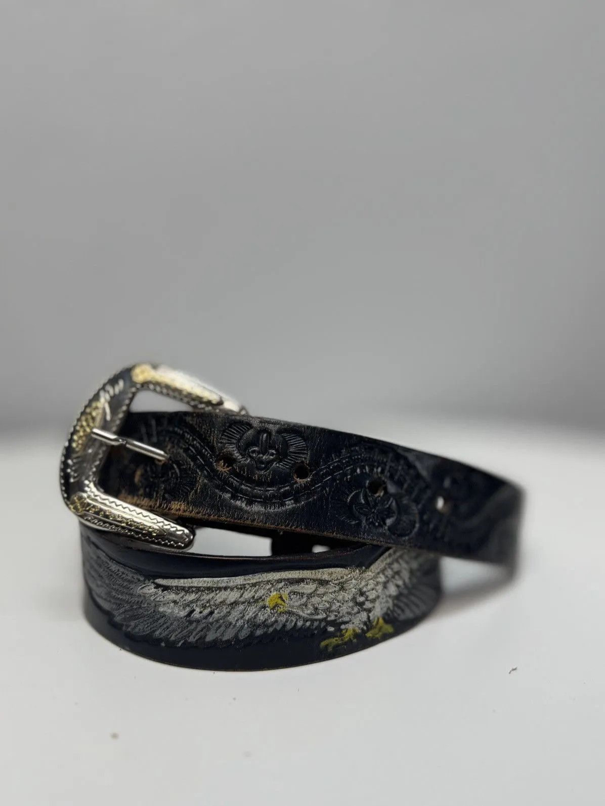 Harley Davidson Vintage 90s Japan Leather Black Belt Hysteric Glamour Style Size ONE SIZE - 7 Thumbnail