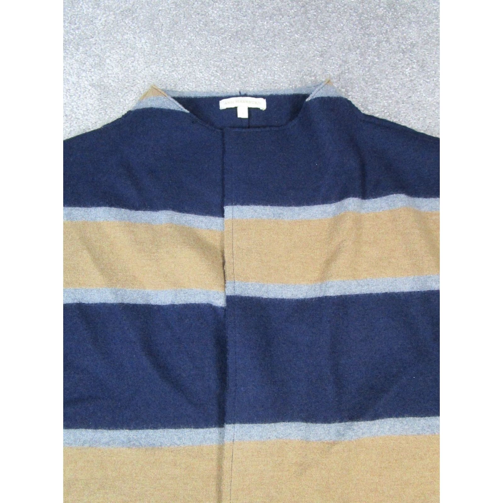 Vintage Ann Mashburn Sweater Cardigan Womens Small Brown Open Front V-Neck 3/4 Sleeve Knit Wool Blend Striped Knit Regular Womens Size S / US 4 / IT 40 - 2 Thumbnail