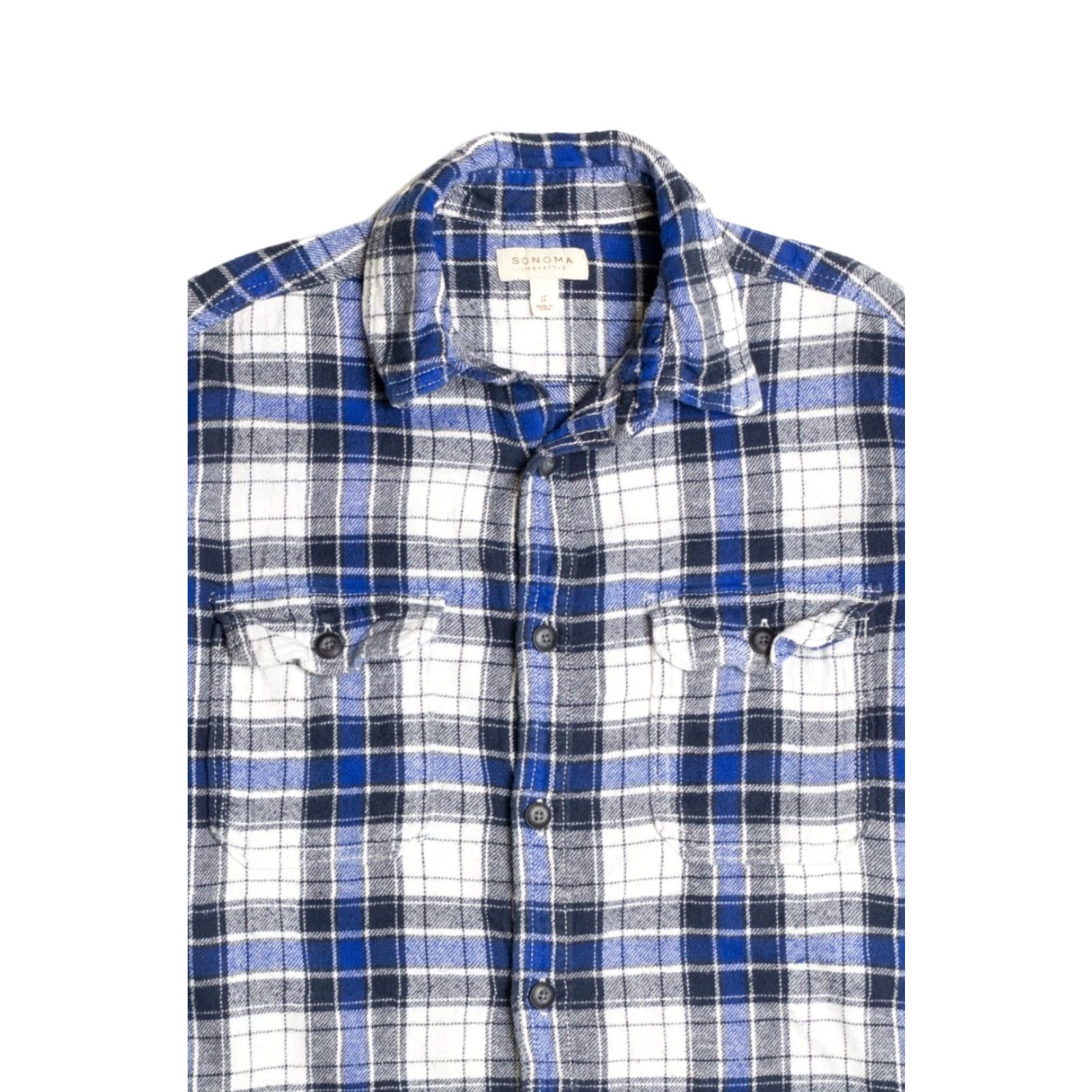 Vintage VINTAGE Sonoma Shirt Small Blue Plaid Flannel Long Sleeve Button Down Size US S / EU 44-46 / 1 - 2 Thumbnail