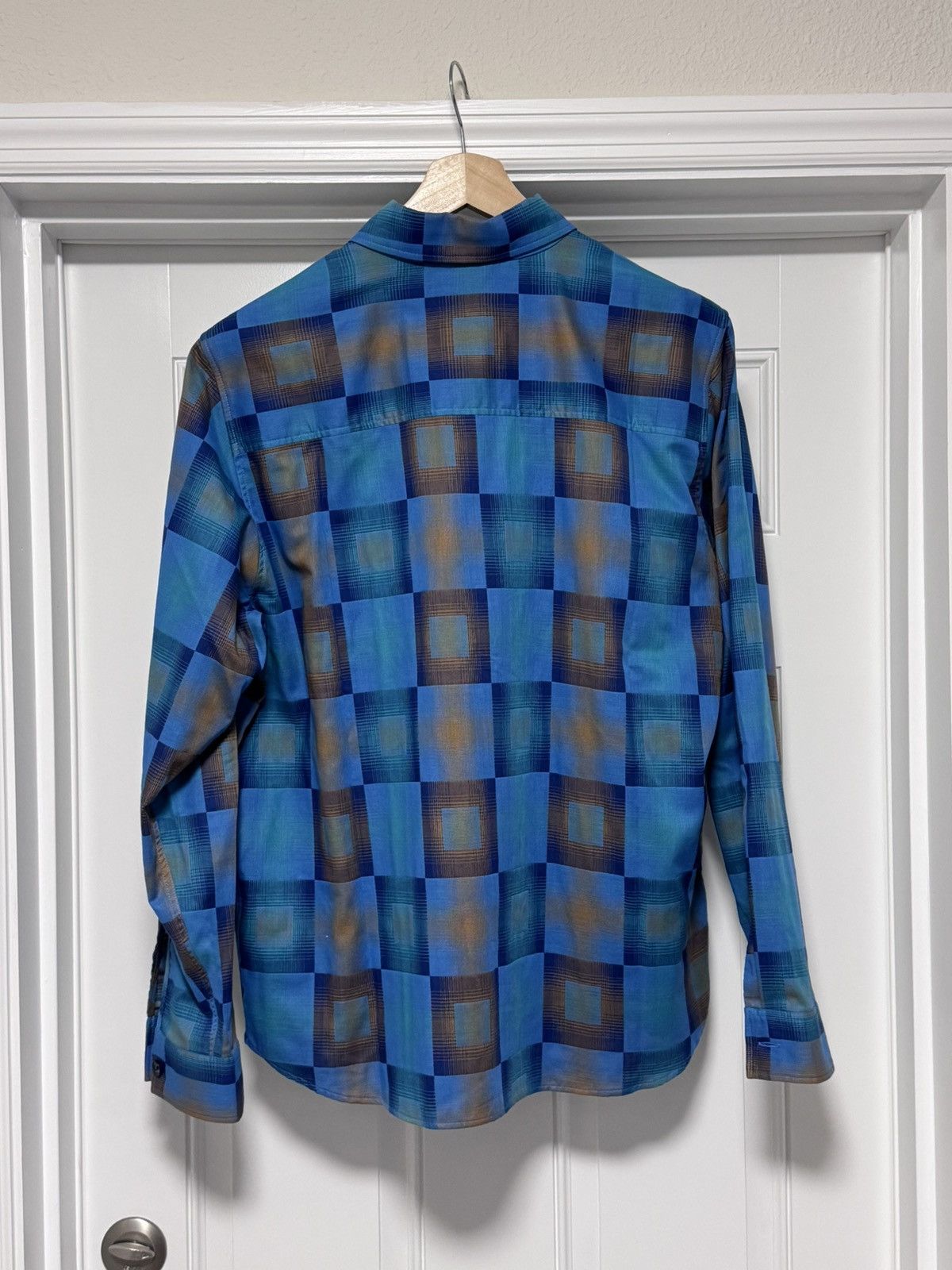 Percival NWT Percival Razzle Check Knit Long Sleeve Shirt Blue Multi Size US XL / EU 56 / 4 - 3 Thumbnail