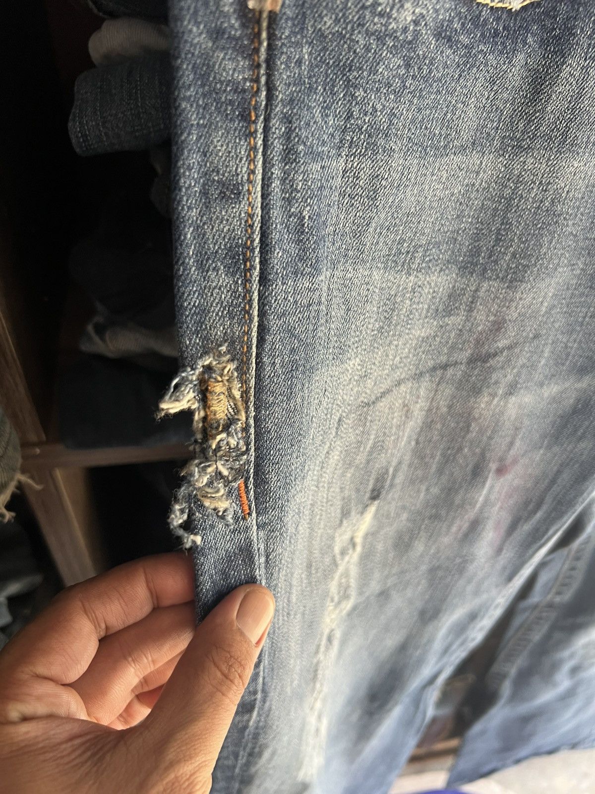 Other 🔥Rare Vigoss Jeans Wide Leg Distressed Denim Size US 35 - 9 Thumbnail