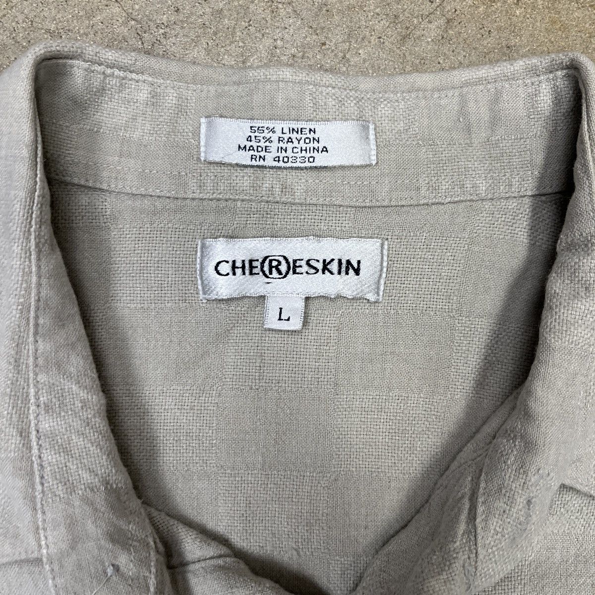 Vintage Vintage Linen Short Sleeve Button Shirt Large Beige Size US L / EU 52-54 / 3 - 3 Thumbnail