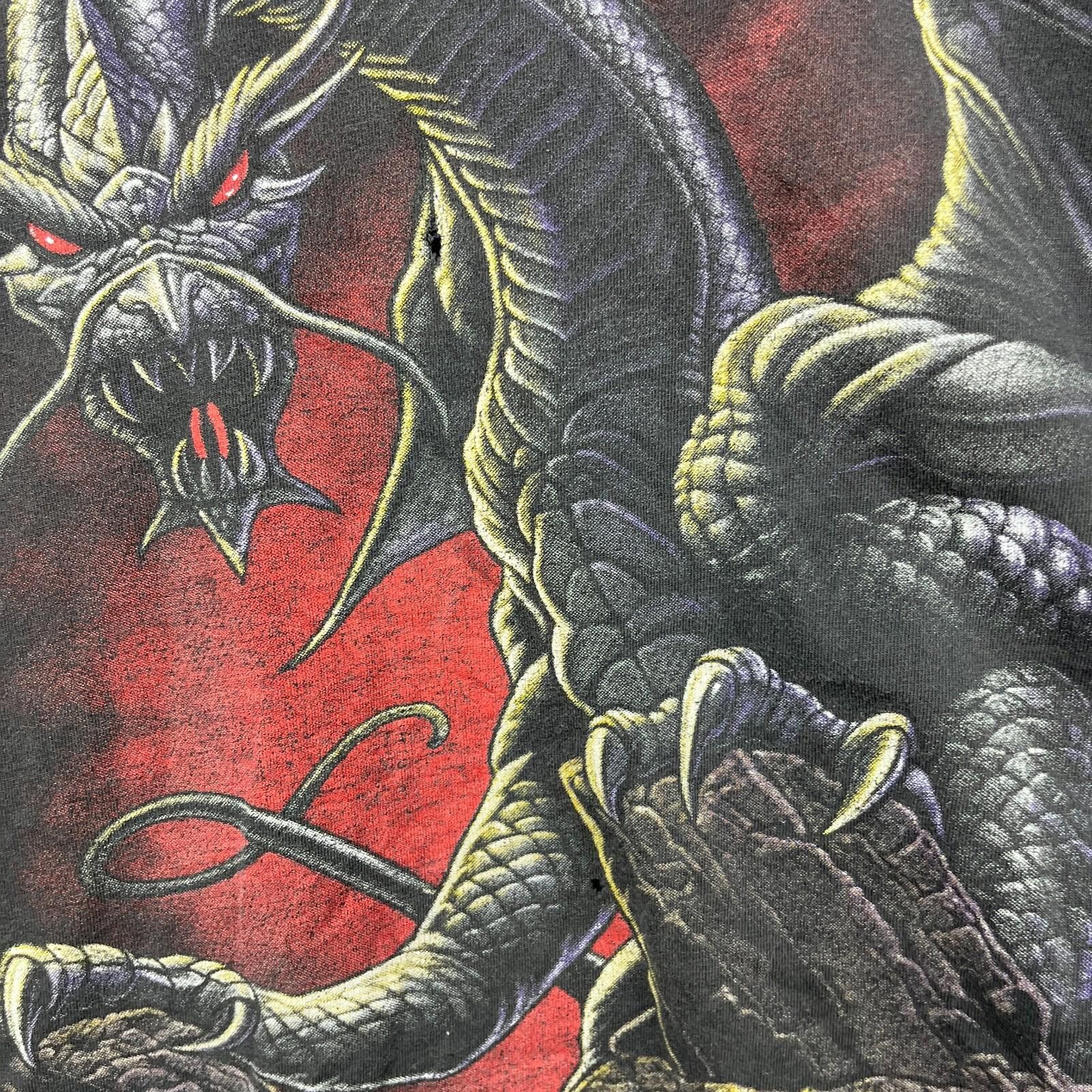 Vintage Vintage Y2K Dragon Sun Faded Art T-Shirt 2XL Size US XXL / EU 58 / 5 - 4 Thumbnail