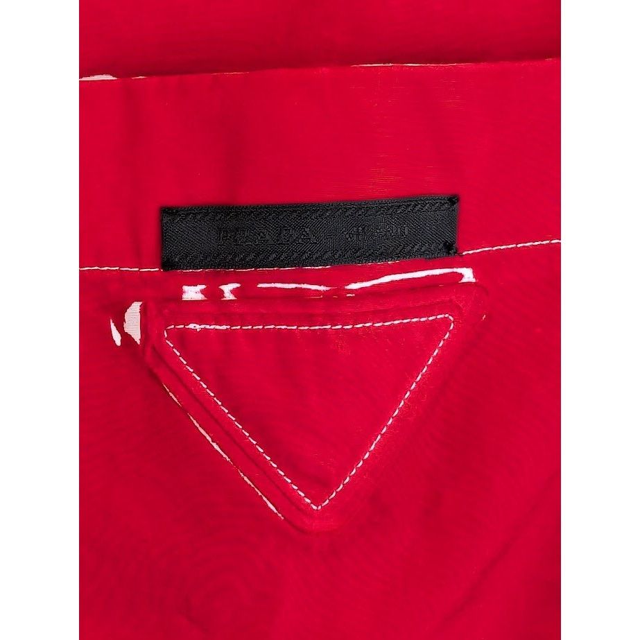 Prada o1rshd1 Popeline Shirt in Rosso Size US S / EU 44-46 / 1 - 5 Thumbnail