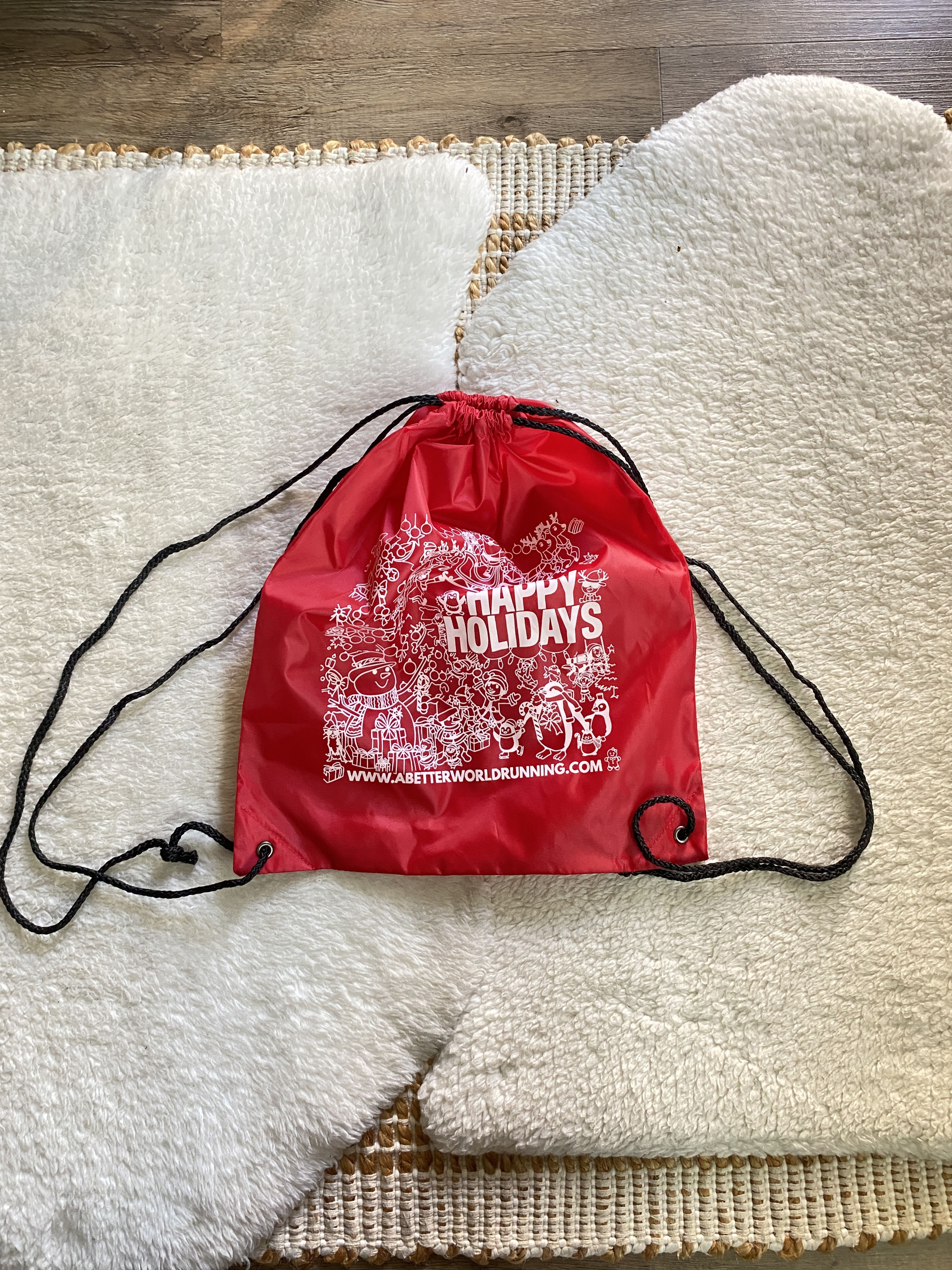 Other Red “Happy Holidays” Drawstring Bag – Brand New Size ONE SIZE - 5 Thumbnail
