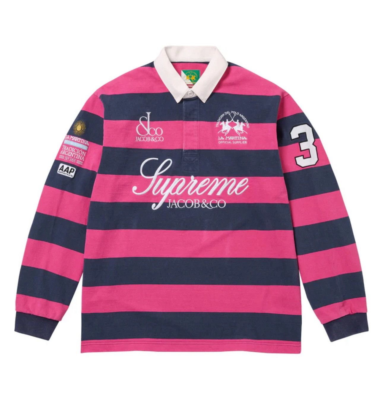 Supreme Supreme Pink Stripe Rugby FW25 | Grailed