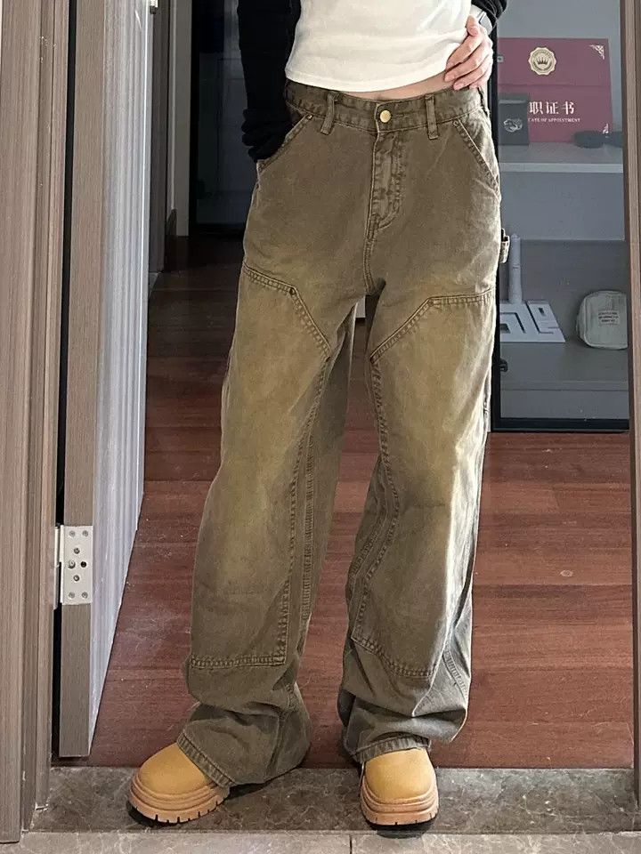 Jean × Vintage double knee washed faded baggy skate hiphop jeans Size US 28 / EU 44 - 7 Thumbnail