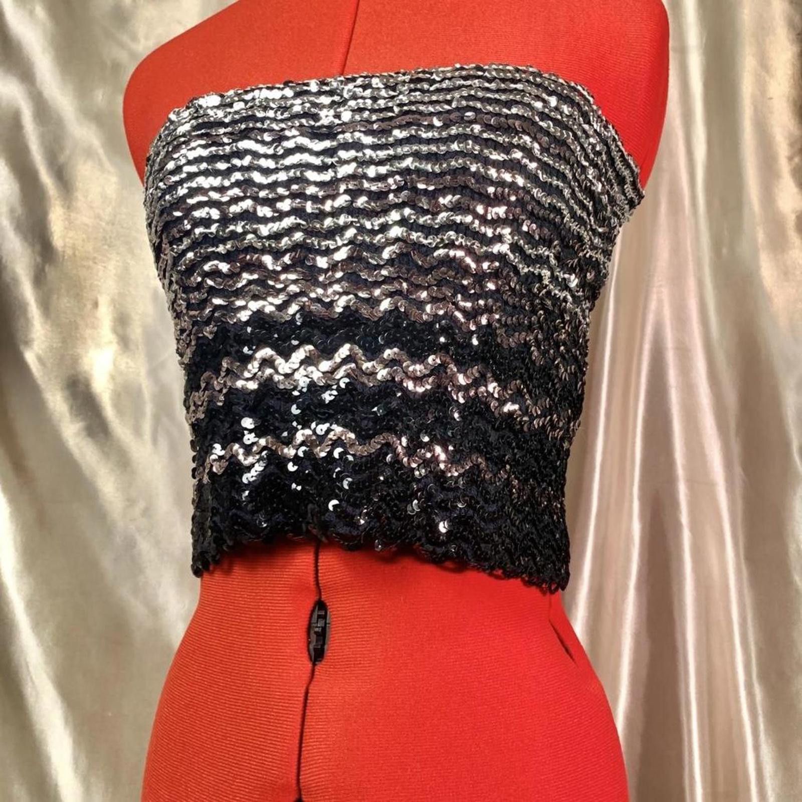 Other Y2k sequined tube/crop top! Size S / US 4 / IT 40 - 2 Thumbnail