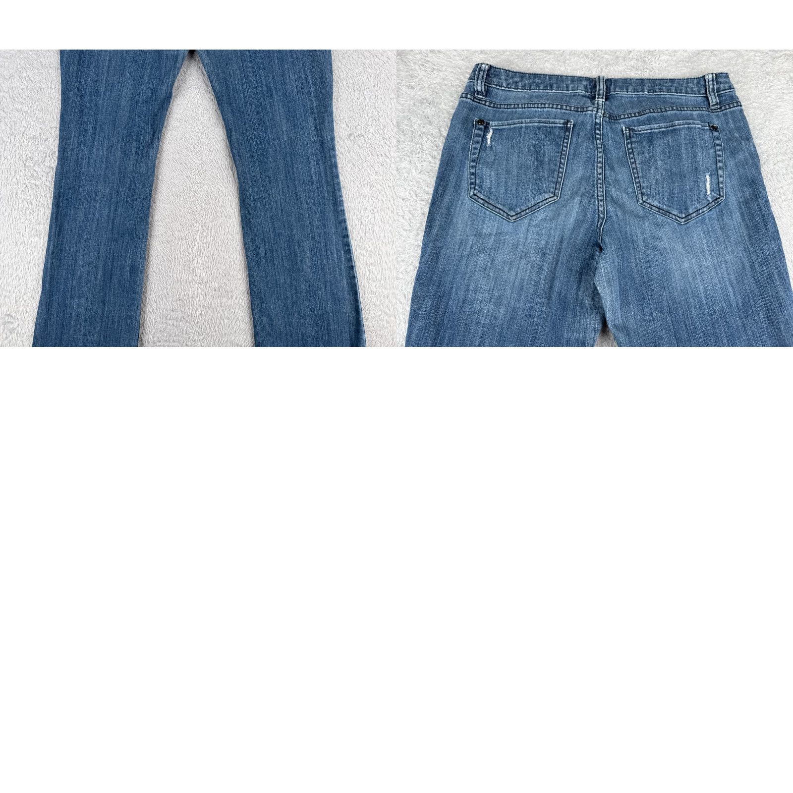 Vintage VINTAGE ELLE Jeans Womens 8 Blue Denim Bootcut Distressed Low Rise Cotton Blend 30x31 Slimming Stretch Regular 5-Pocket Design Boots Size 30" / US 8 / IT 44 - 10 Thumbnail