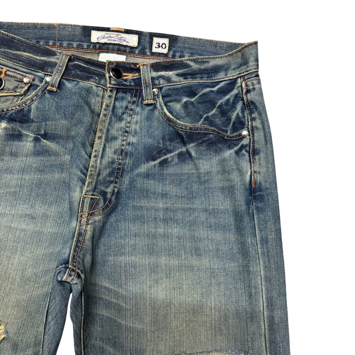Christian Audigier Vintage Christian Audigier Denim Thrashed Jeans Size US 32 / EU 48 - 5 Thumbnail