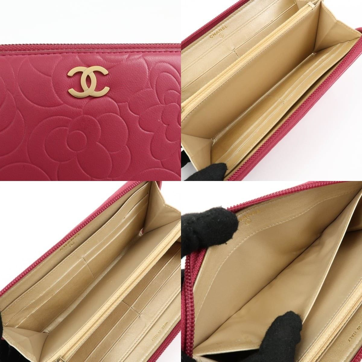 Chanel Chanel Camellia Round Zippy Wallet Lambskin Pink Size ONE SIZE - 6 Thumbnail