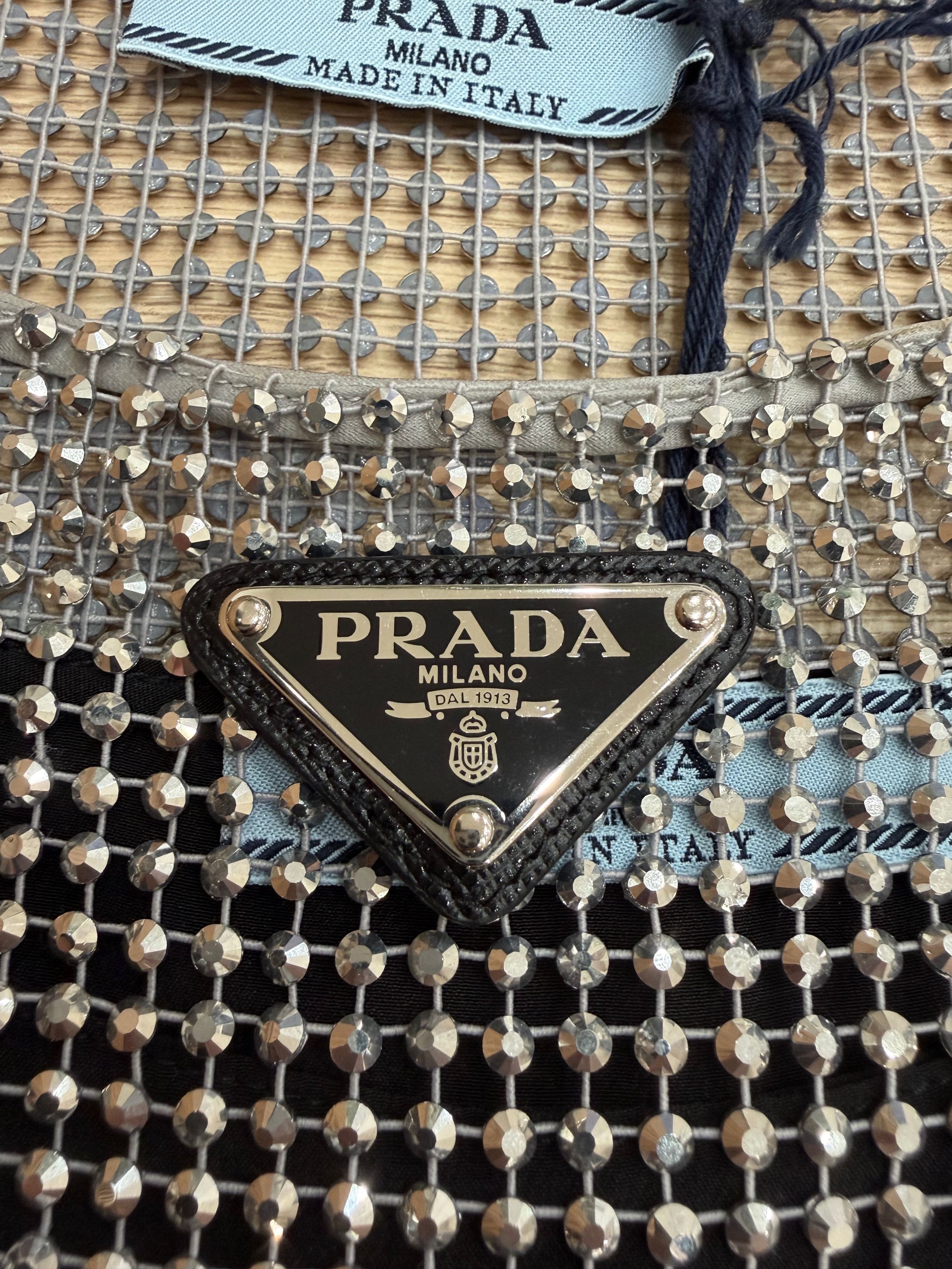 Prada Prada Rhinestone Embellished Crystal Top Logo Vest Shirt 36 Size XS / US 0-2 / IT 36-38 - 6 Thumbnail