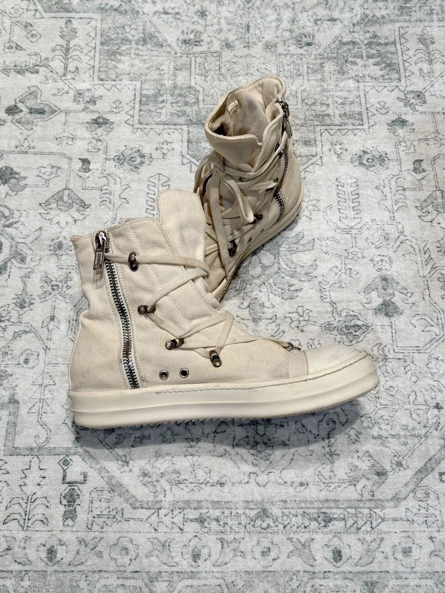 Rick Owens Rick Owens Canvas High-Top Sneakers. Size US 9 / EU 42 - 5 Thumbnail
