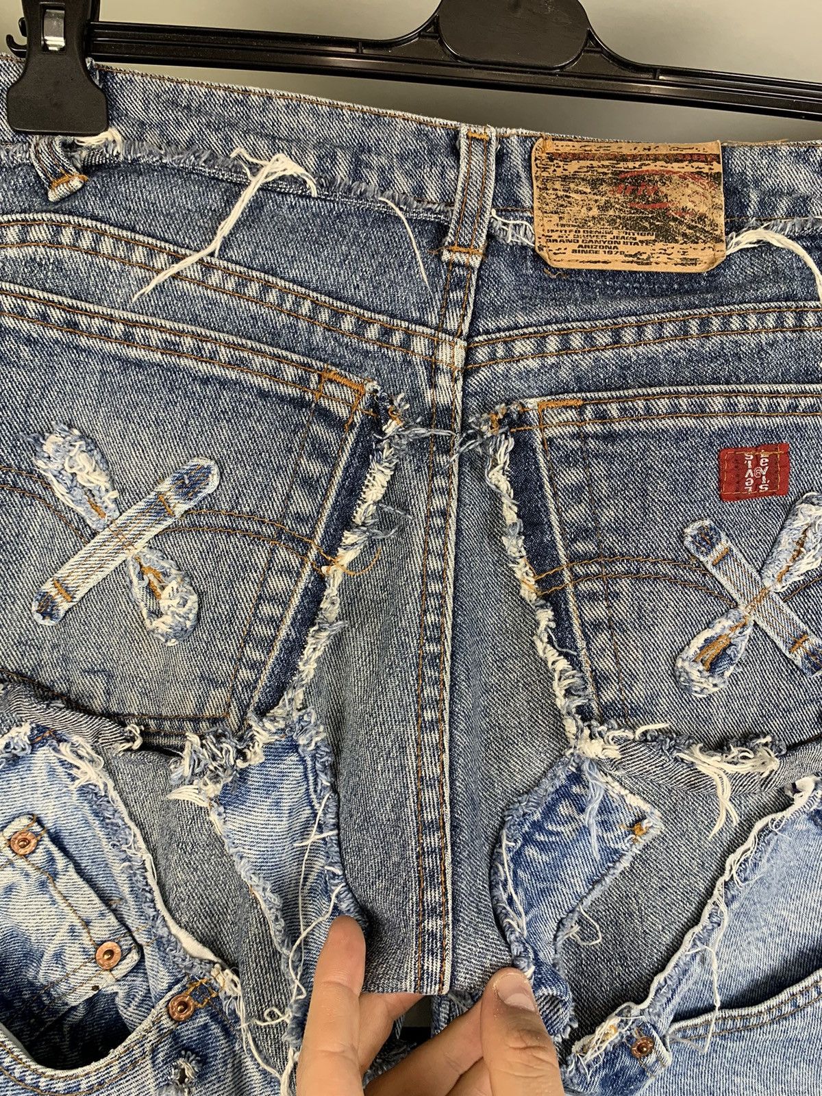 Levi's Women's Custom Patchwork Jeans with Levi's 501 Denim Panels Size 30" / US 8 / IT 44 - 18 Thumbnail