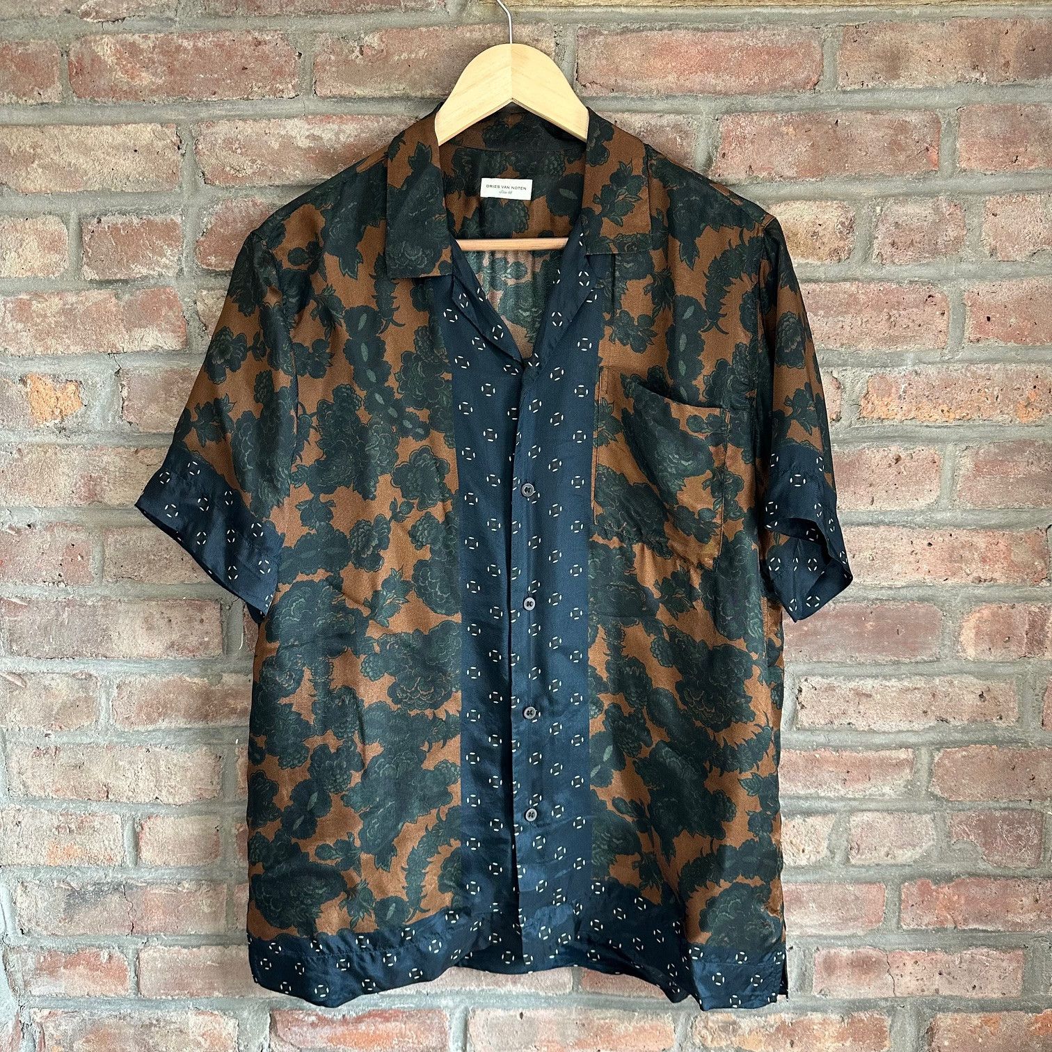 未使用 DRIES VAN NOTEN 25SS シャツ CARLTONE 48 Dries Van Noten Dries Van Noten Carltone Geometric Shirt 48