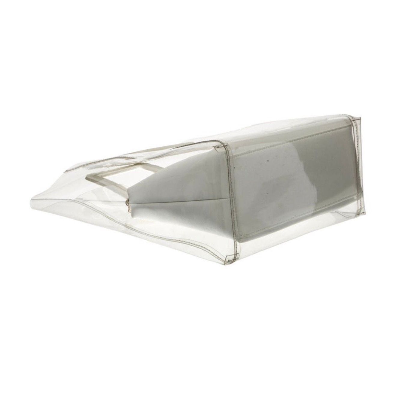Staud Staud Shirley Large Clear PVC Tote Bag White Leather Size ONE SIZE - 7 Thumbnail