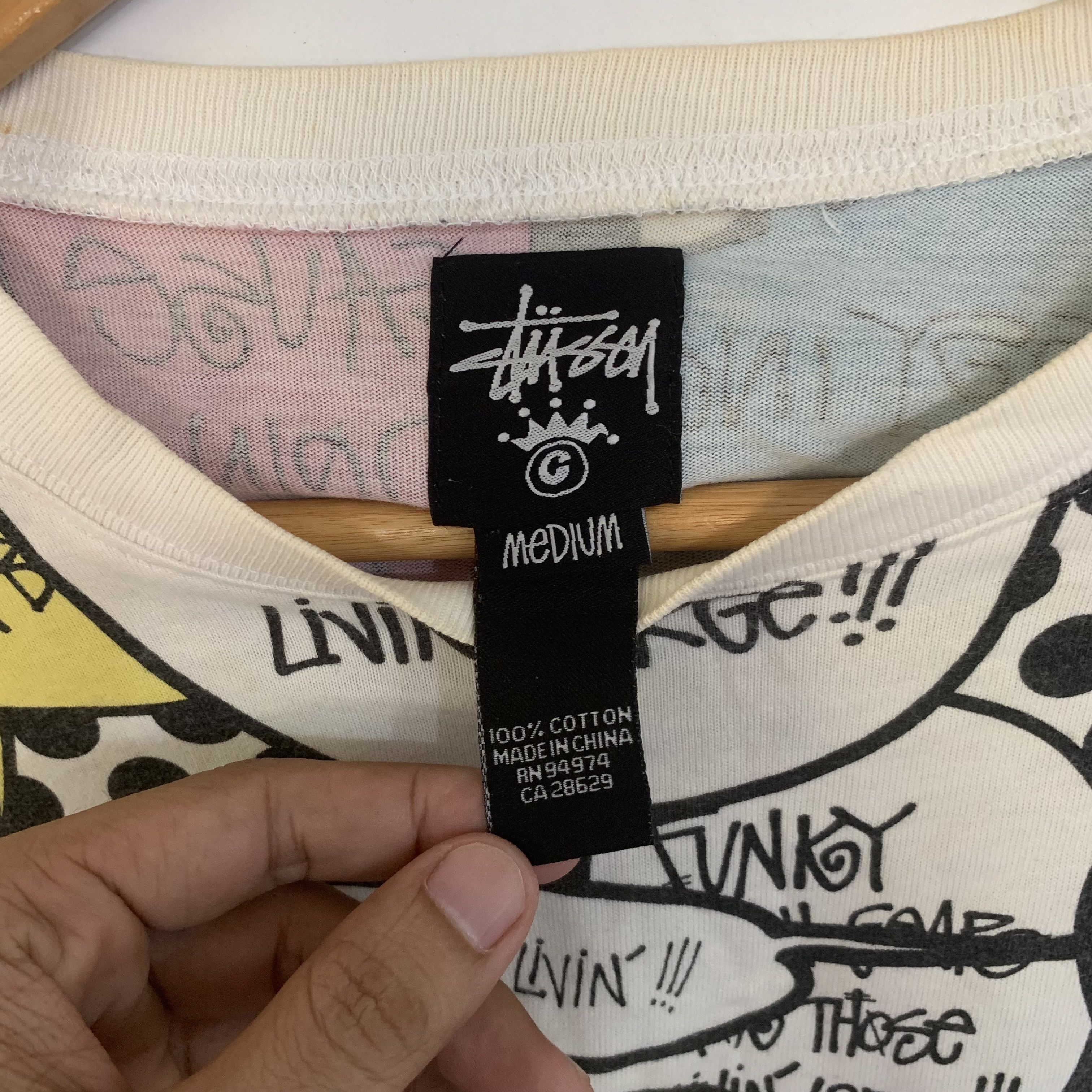 Stussy Vintage Full Print Stussy T-shirt Medium Spell out Size US M / EU 48-50 / 2 - 3 Thumbnail