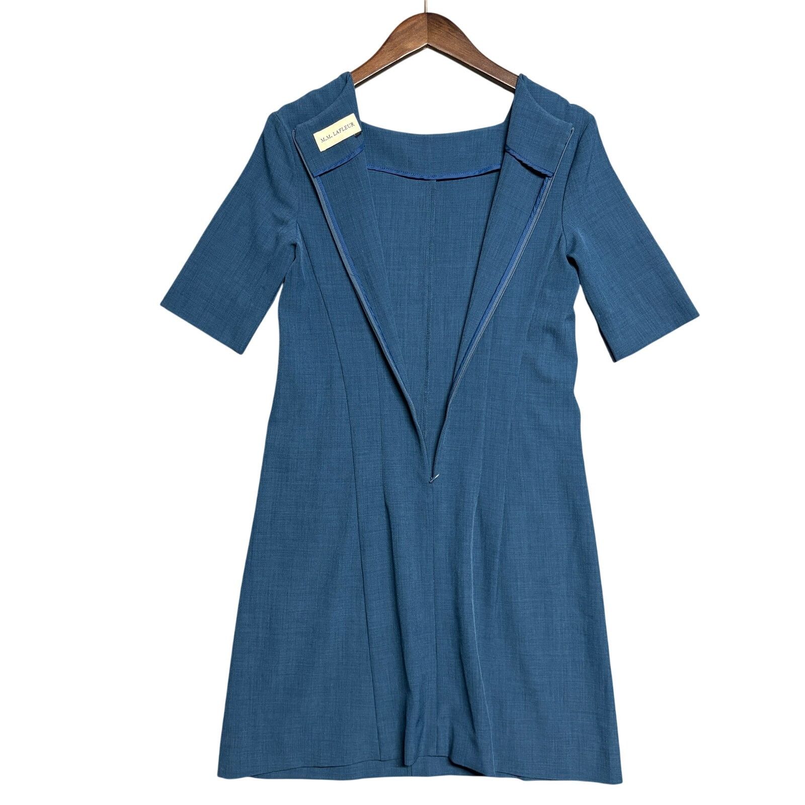 Other M.M. Lafleur Wondertex Emily Dress Size 4 Square Neck Blue Size S / US 4 / IT 40 - 3 Thumbnail