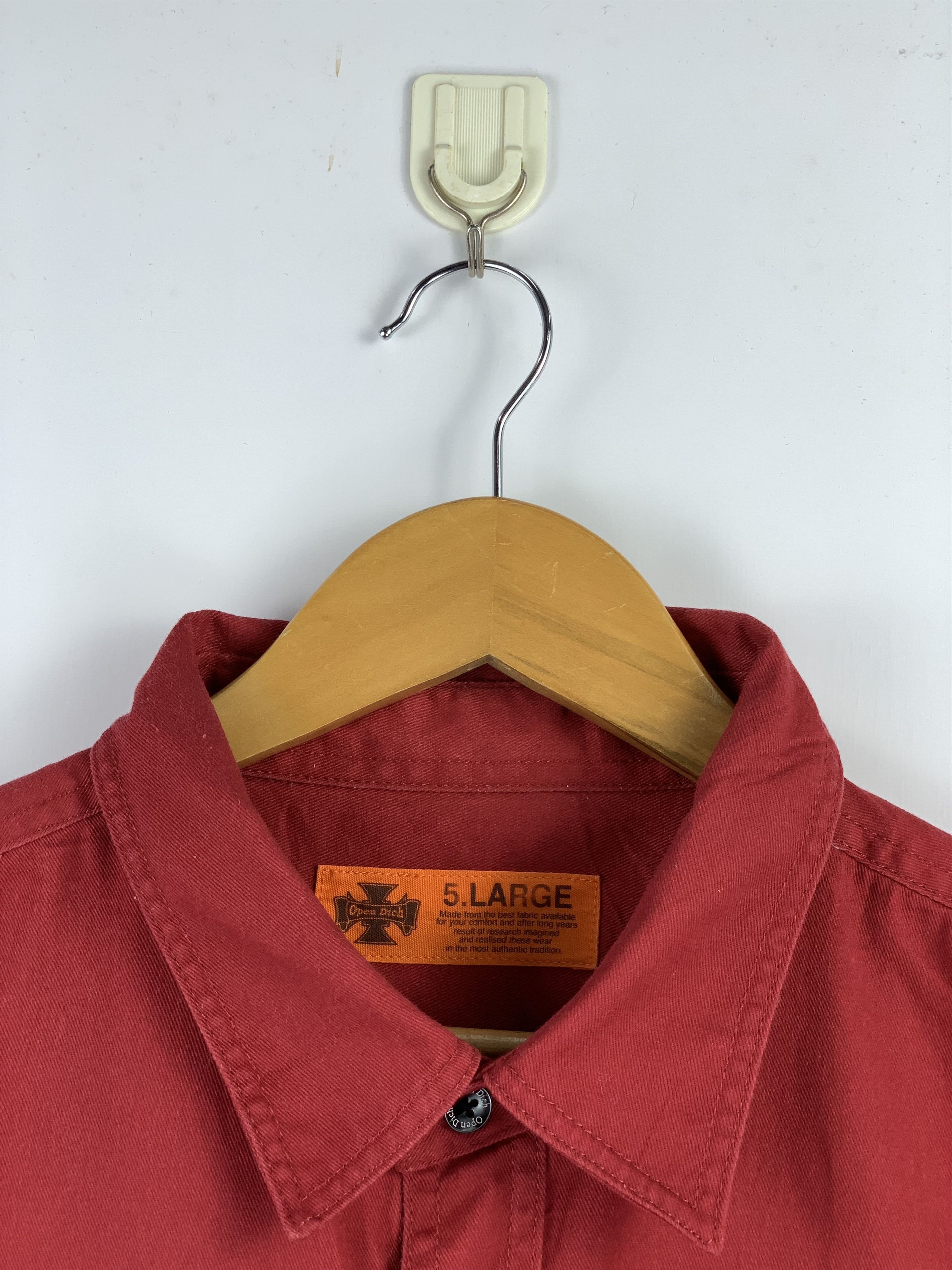 Japanese Brand Vintage Supreme Skyscrapers Workers Shirt Red J1530 Size US L / EU 52-54 / 3 - 11 Thumbnail