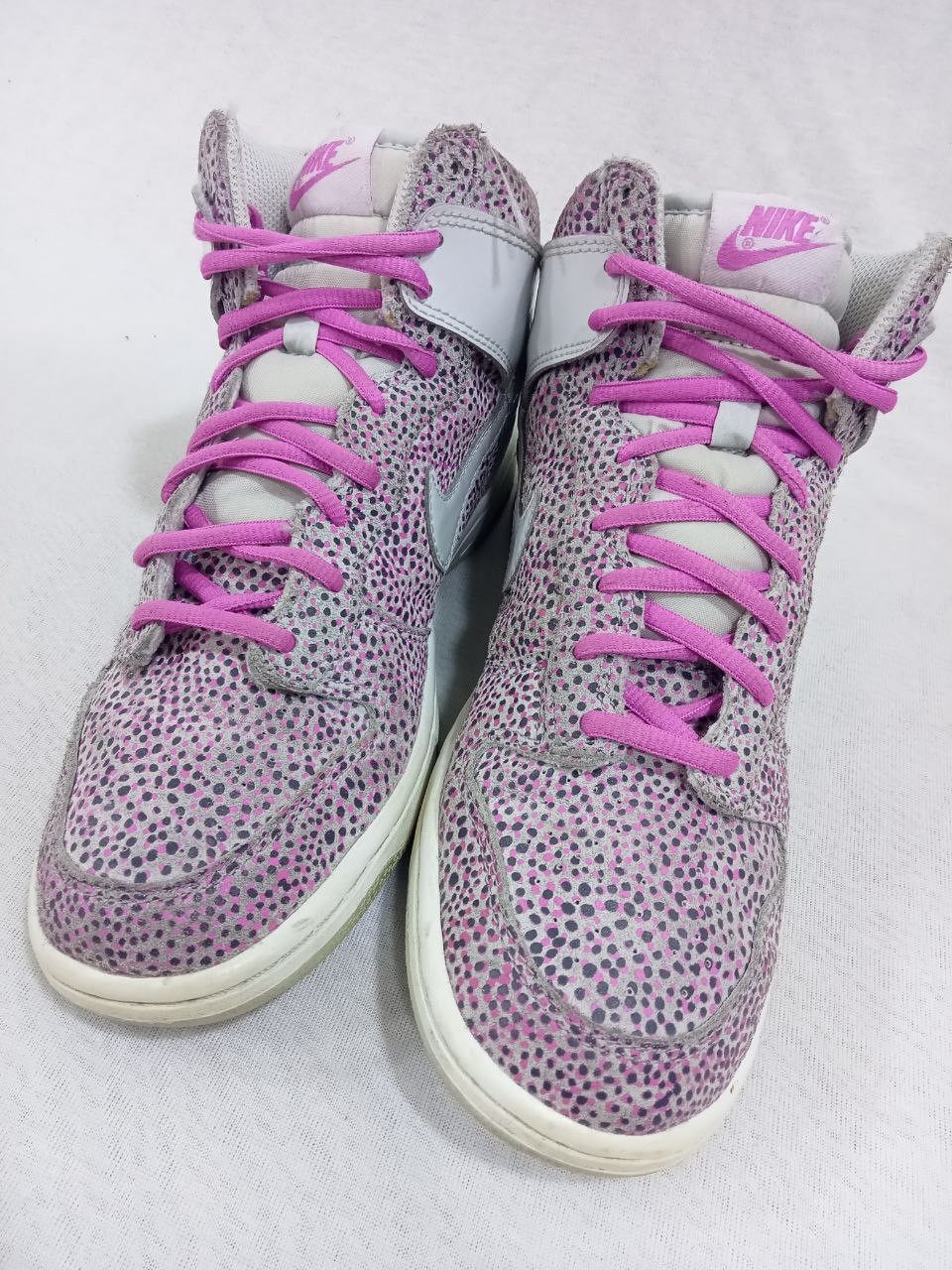 Nike Wmns Dunk High Skinny Print 'Medium Grey Laser Purple' 9 US Size US 9 / IT 39 - 4 Thumbnail