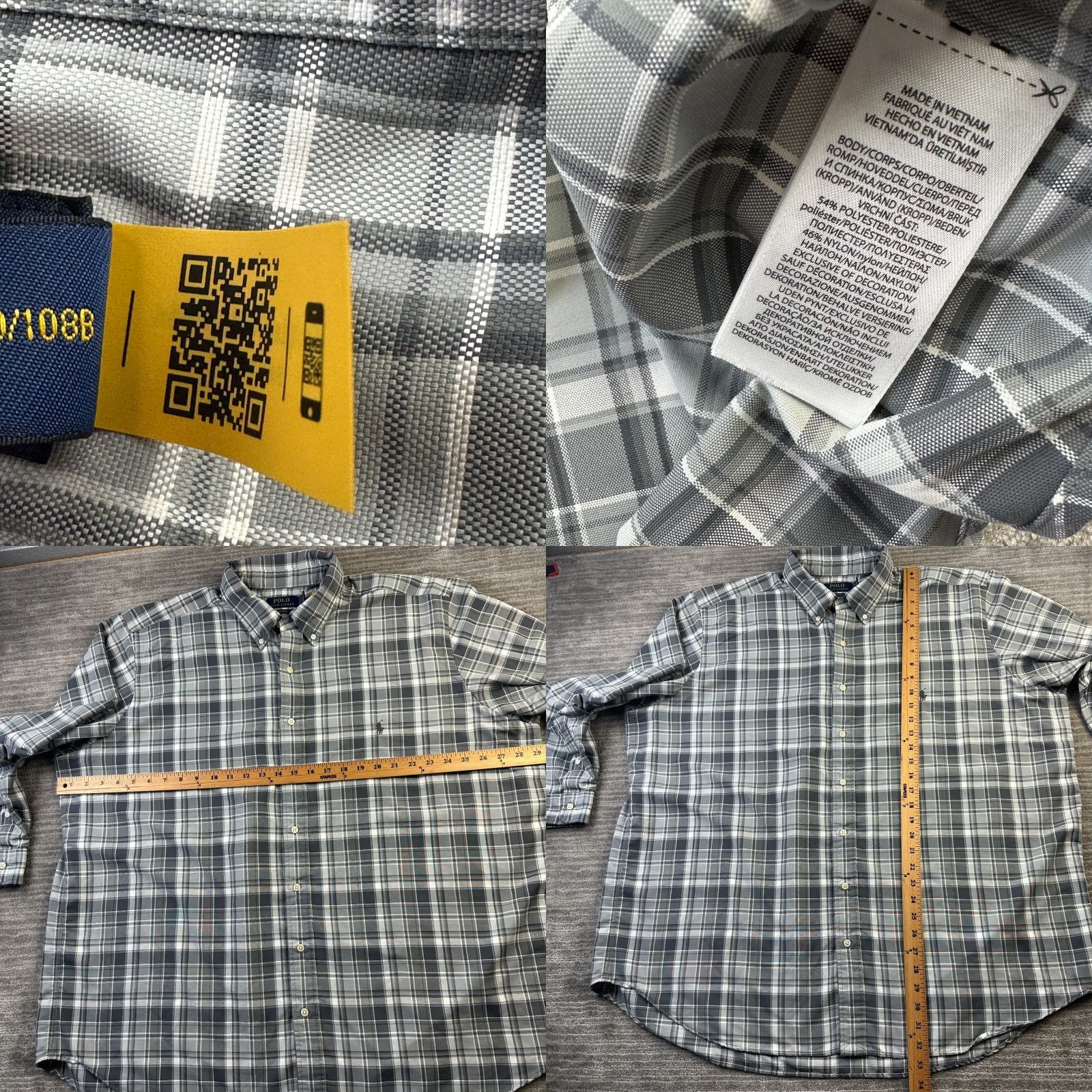 Polo Ralph Lauren Polo Ralph Lauren Shirt Mens 2XB 2XL Big Gray Performance Button Up Pony Size US XXL / EU 58 / 5 - 8 Thumbnail