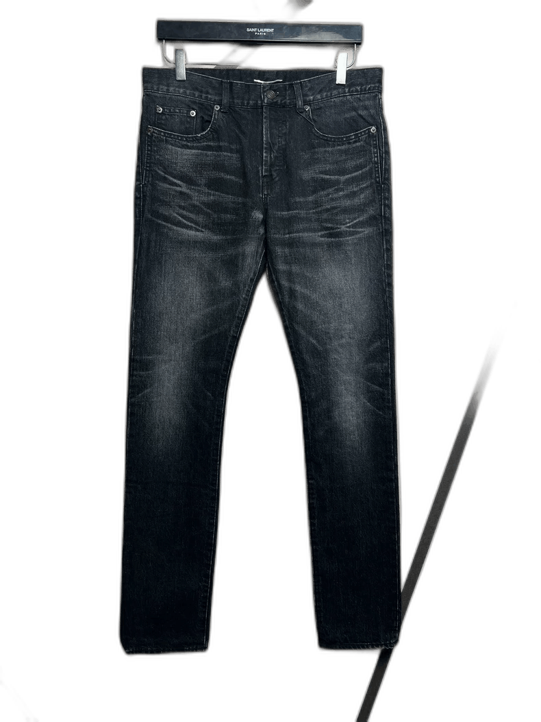 Saint Laurent Paris Saint Laurent Denim Pants D18 Smoke Black Size US 31 - 1 Thumbnail