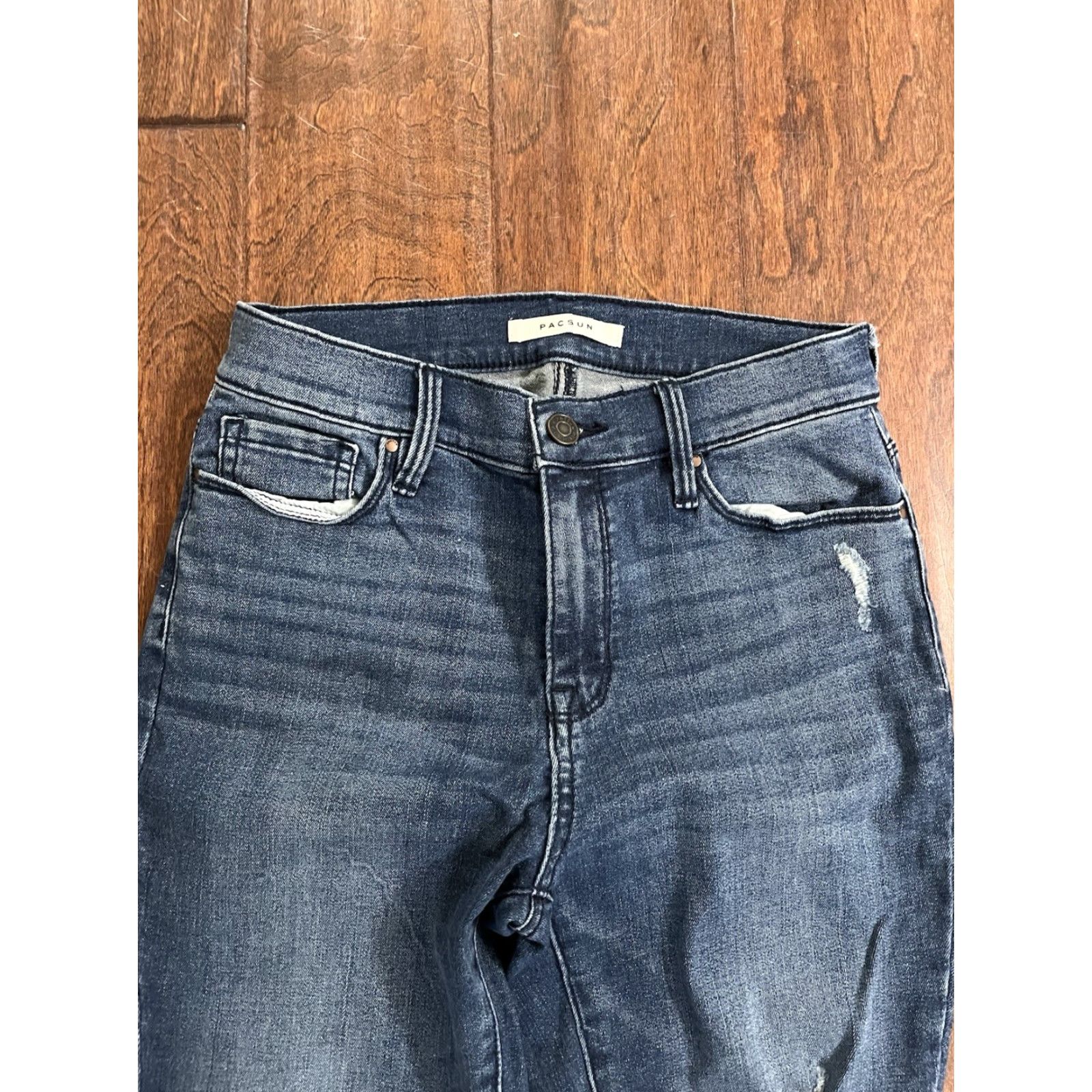Pacsun Pacsun Jegging Jeans Womens 25 Blue High Rise Torn Distressed Stretch Skinny Size 42" / US 20 - 2 Thumbnail