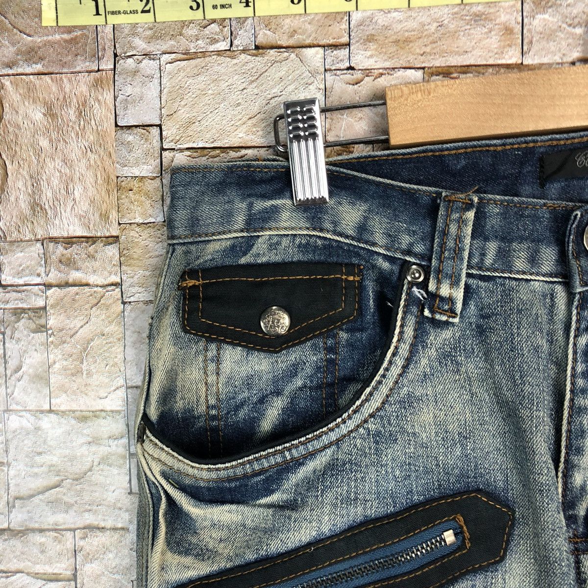 Japanese Brand Elme Design faded Blue Cropped spring Denim Pants #A347 Size US 31 - 8 Thumbnail