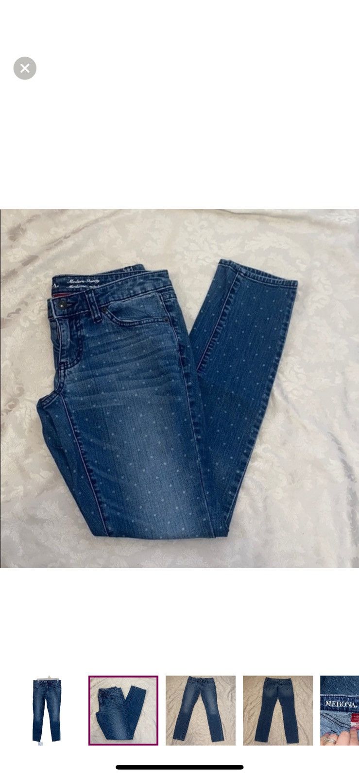 Merona Merona polka dot skinny jeans size 2 Size 26" / US 2 / IT 38 - 2 Thumbnail