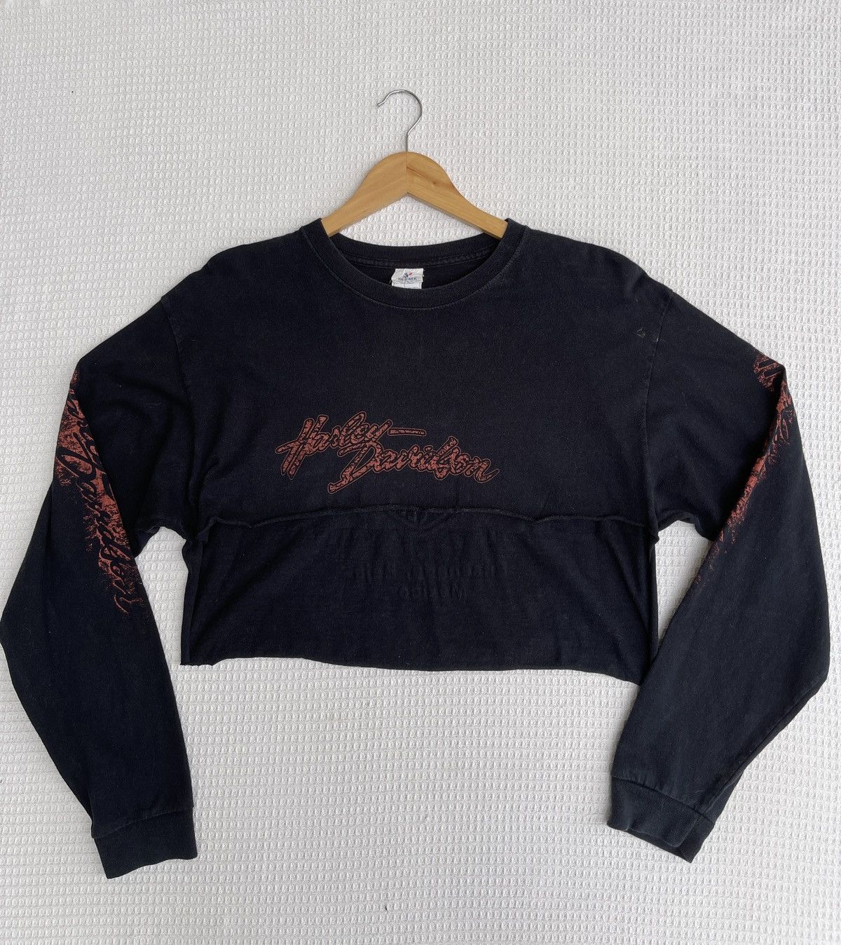 Harley Davidson × Vintage LastDrop🔥Rare🔥Vtg Harley Davidson Thrashed Flame Long Sleeve Size US L / EU 52-54 / 3 - 7 Thumbnail