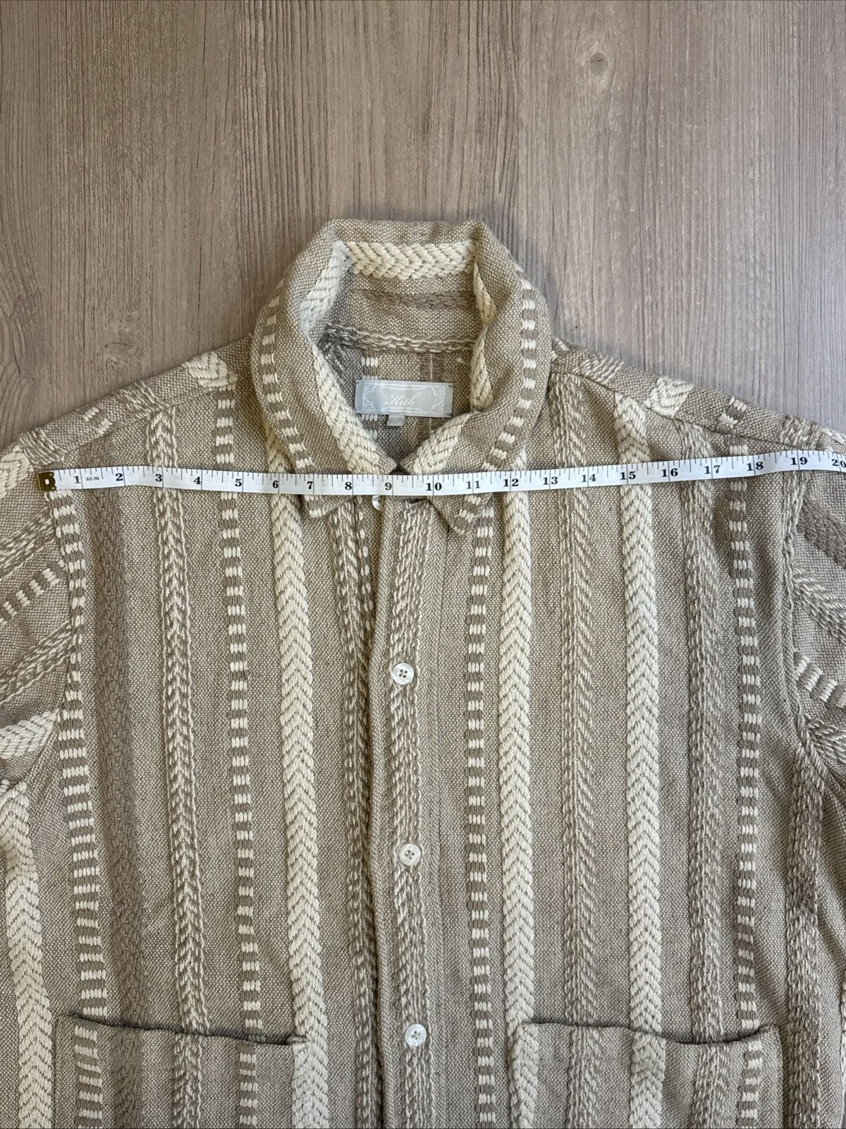 Kith Kith Mixed Stripe Tweed Boxy Overshirt Creme Sz S Size US S / EU 44-46 / 1 - 7 Thumbnail