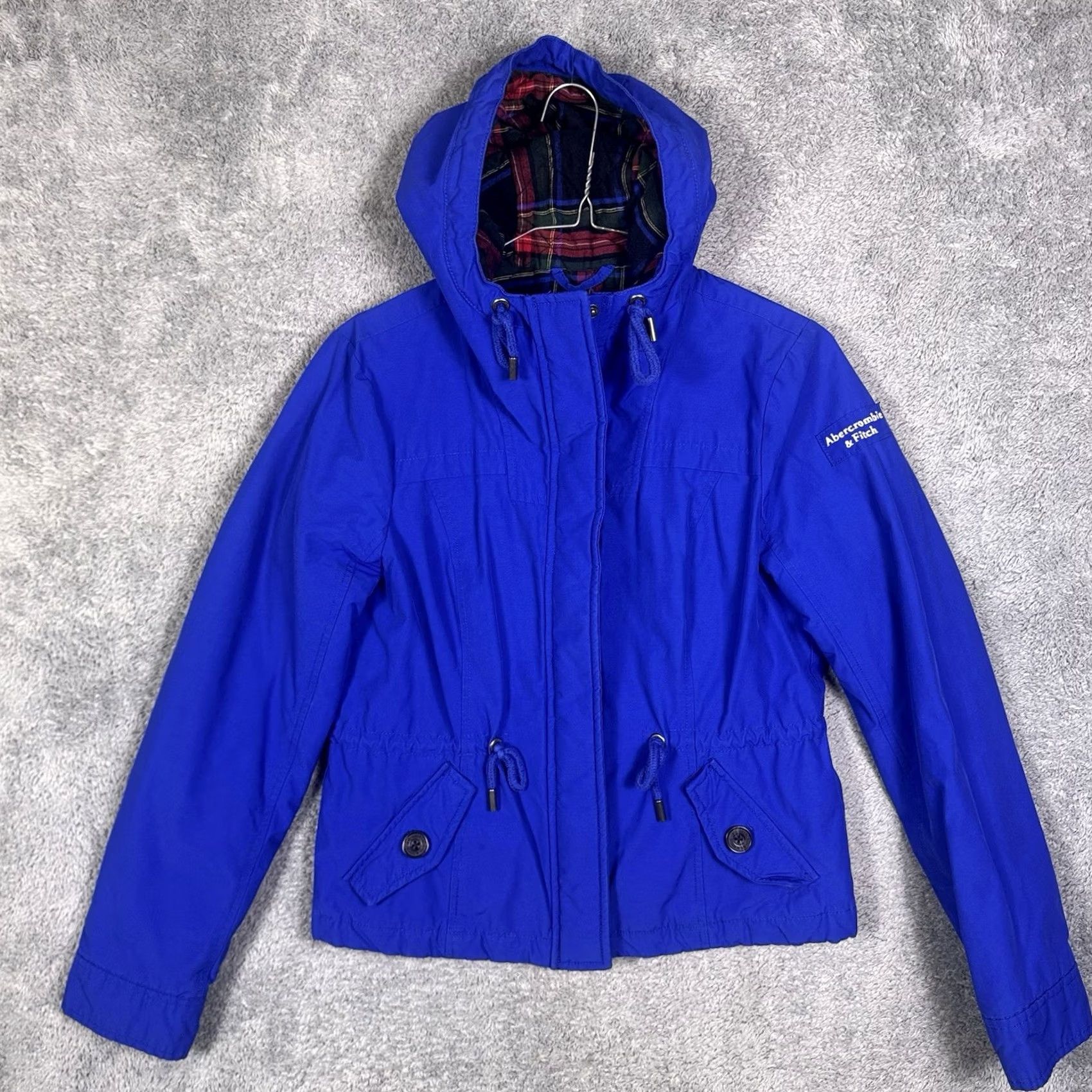 Abercrombie & Fitch VINTAGE Abercrombie & Fitch Jacket Womens M Crop Flannel Lined Bomber Chore Y2K Windbreaker Size M / US 6-8 / IT 42-44 - 6 Thumbnail