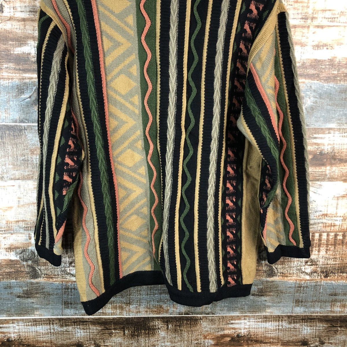 Homespun Knitwear Sel Suche japan Brown stripe like coogi Knitwear #A2505 Size US S / EU 44-46 / 1 - 14 Thumbnail