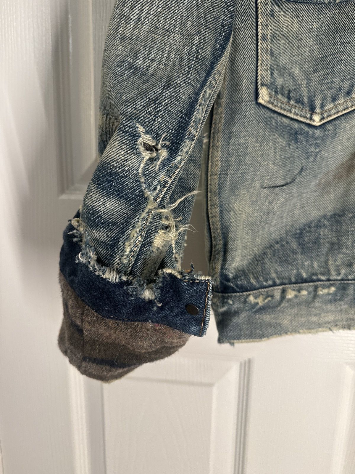 Saint Laurent Paris Distressed Hedi Slimane X Saint Laurent Denim Jacket Size US XS / EU 42 / 0 - 6 Thumbnail