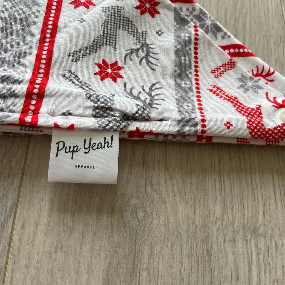 Designer Pup Yeah White Christmas Dog Bandana Size ONE SIZE - 4 Thumbnail