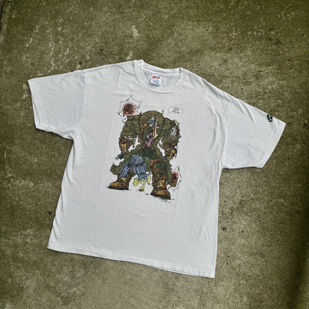 Vintage 90s Keith Giffen Trencher Gun Shot Art Shirt ERD Grunge Size US XL / EU 56 / 4 - 7 Thumbnail