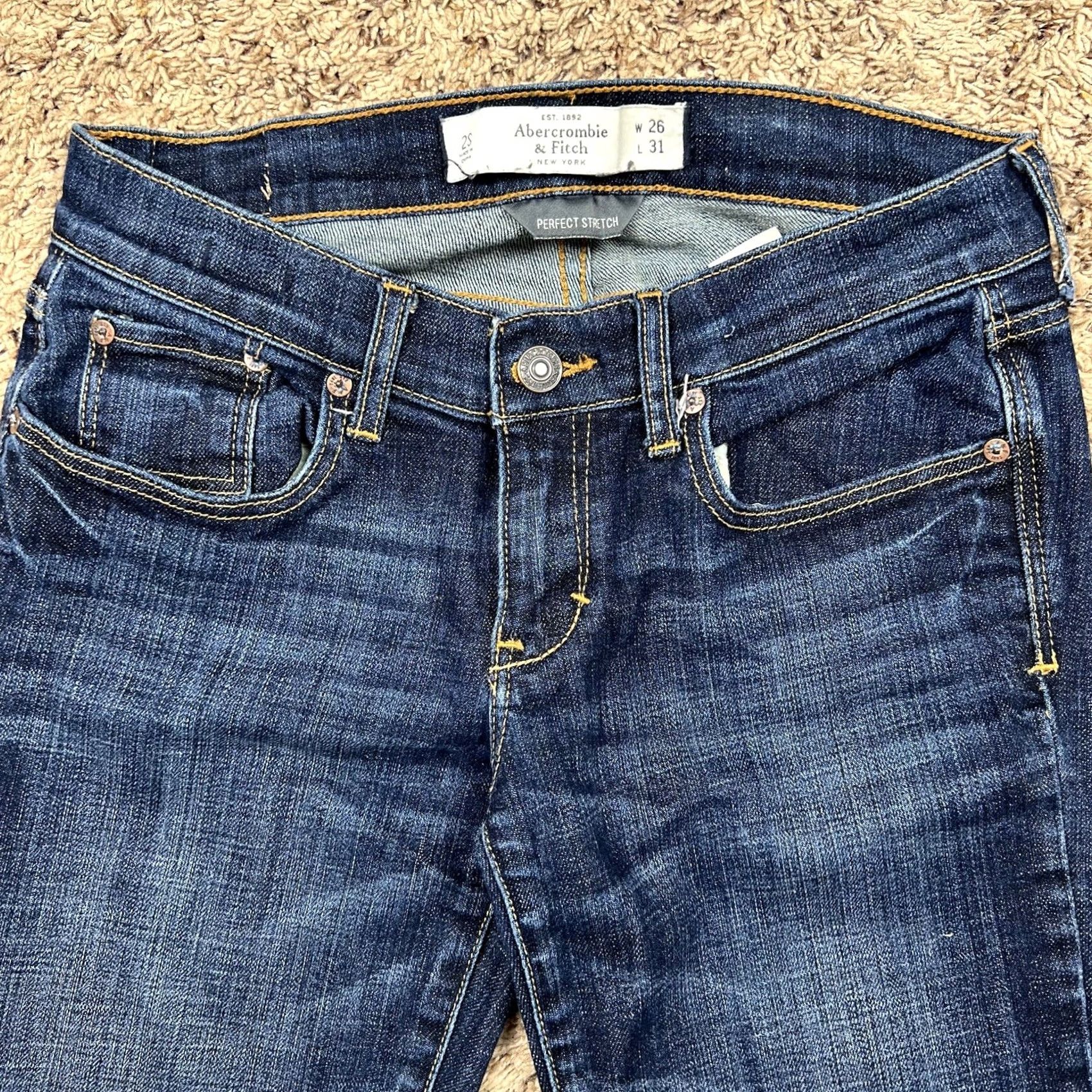 Abercrombie & Fitch Abercrombie & Fitch Jeans Womens 28x30 Bootcut Dark Wash Flare Stretch Easy Care Denim Size 28" / US 6 / IT 42 - 4 Thumbnail