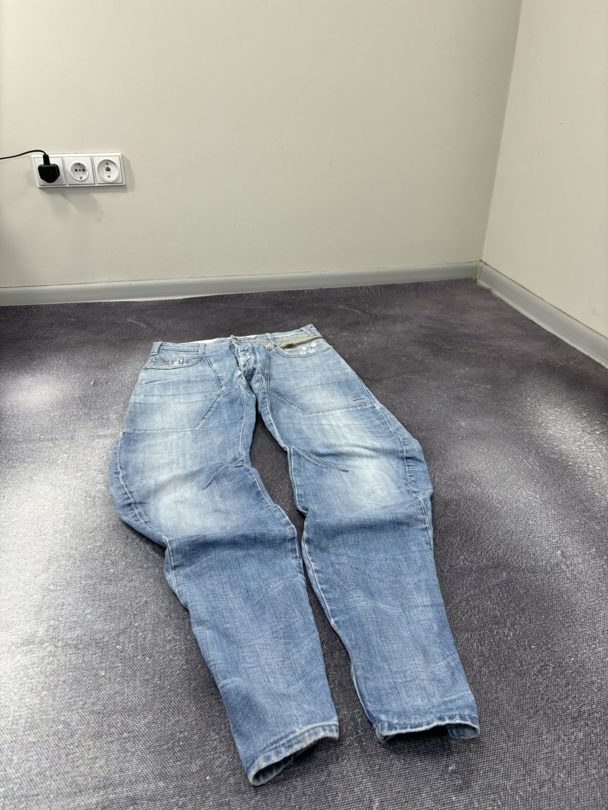 G-Star Vintage G-Star Raw Avant Garde Light Blue Denim Biker Jeans Size US 32 / EU 48 - 10 Thumbnail