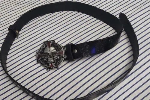 Other Belts Skull Leather Belt Size ONE SIZE - 3 Thumbnail