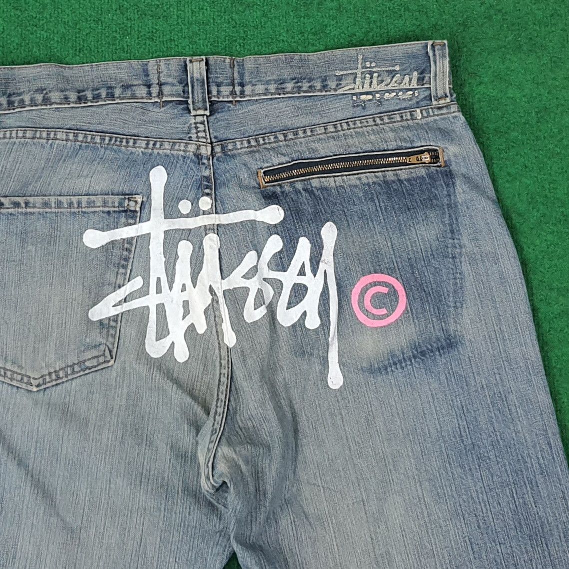 Stussy Vintage Stussy Authentic Workgear Custom Logo Jeans C228N11 Size US 35 - 2 Thumbnail
