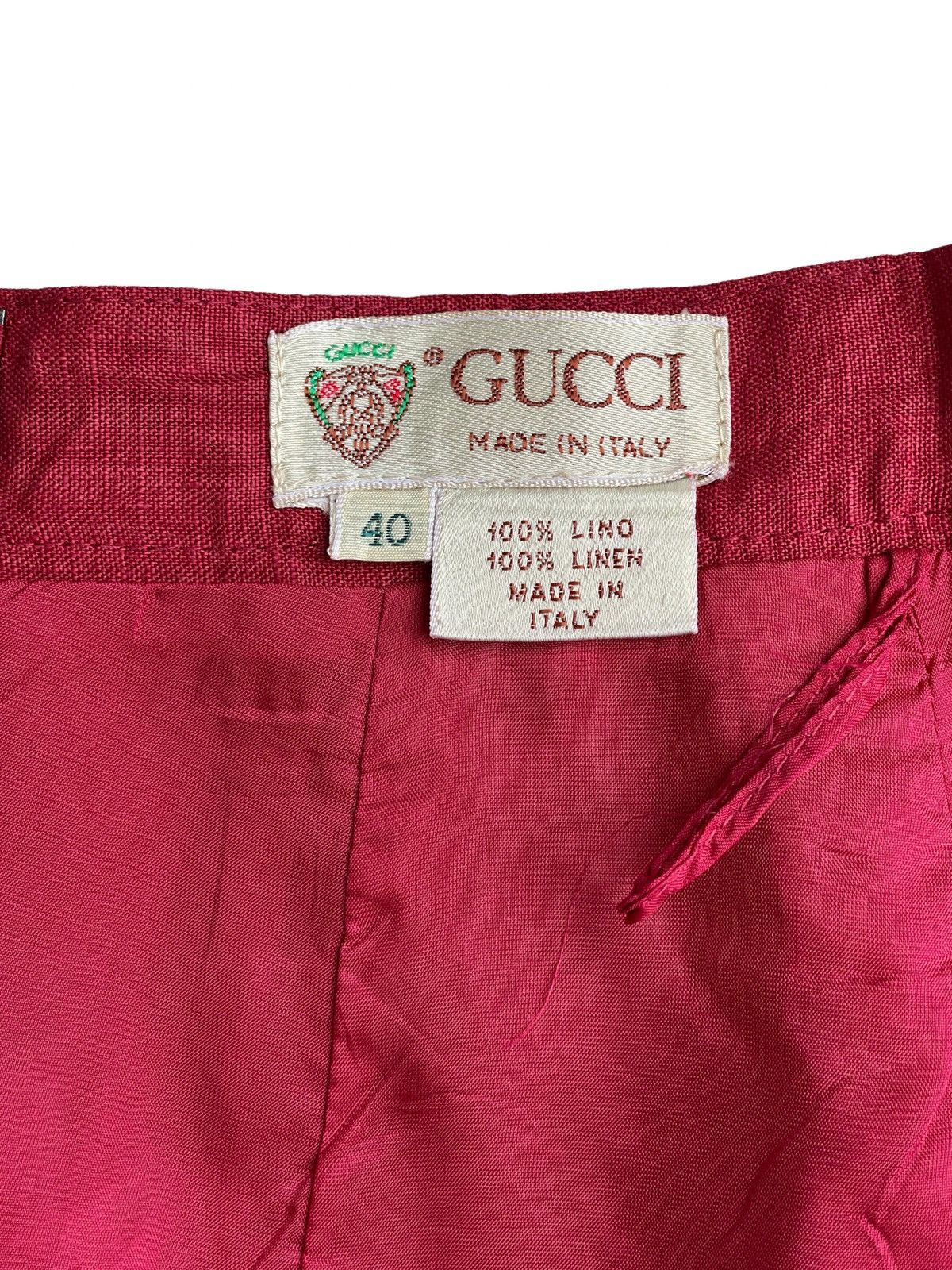 Vintage Gucci Archived 80s Linen Skirt Size 27" / US 4 / IT 40 - 5 Thumbnail