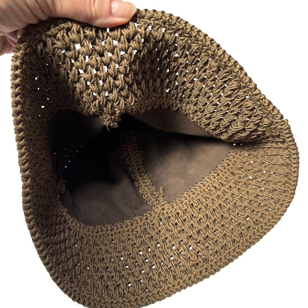 Anthropologie New Anthropologie Suede Crochet Bucket Hat Size ONE SIZE - 5 Thumbnail