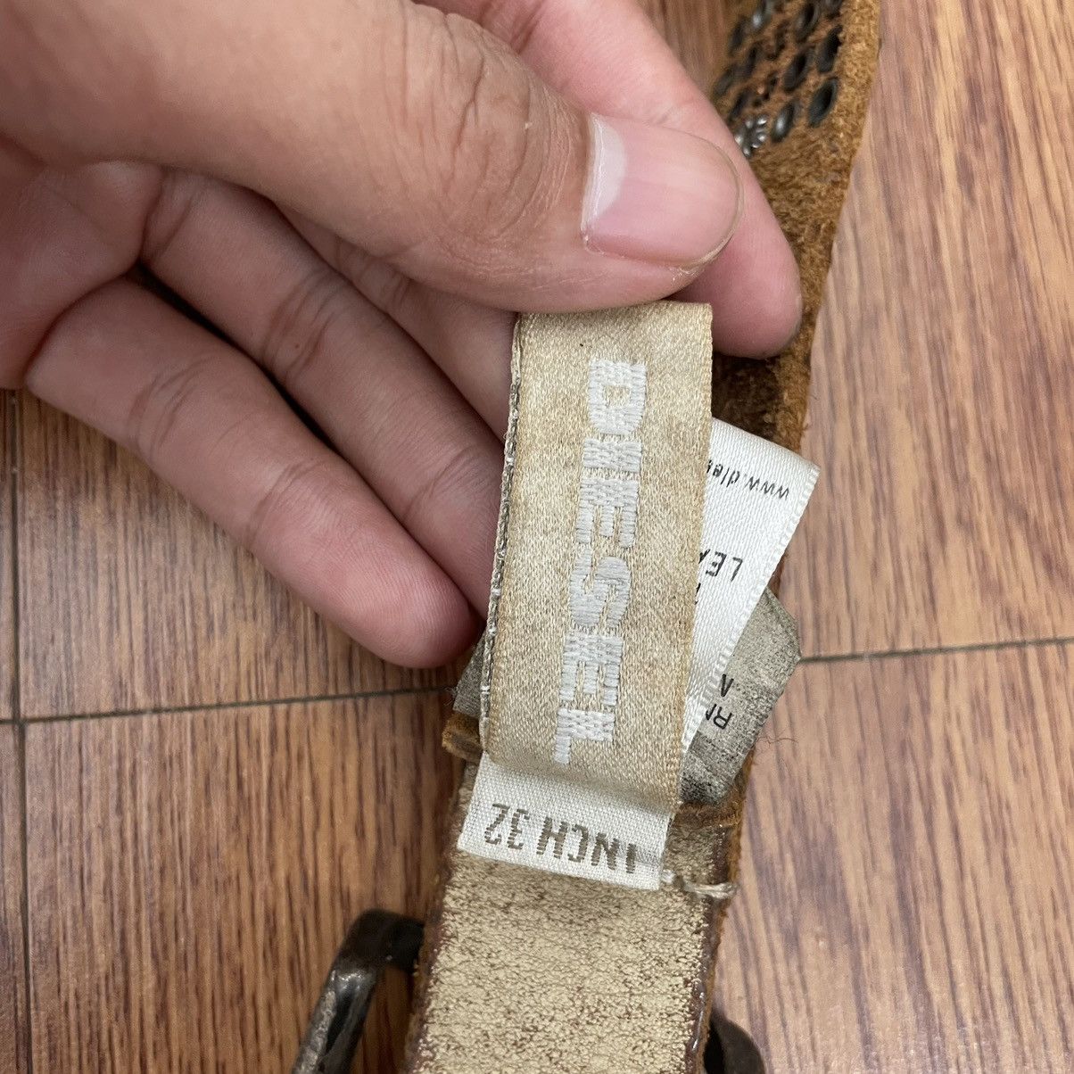 Designer × Diesel Diesel studded 100% Leather Belt Size 32 - 6 Thumbnail